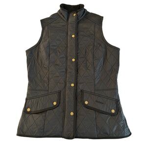 NWT Barbour Women's Quilted Lined Vest Black Size 10 Flattering Fit with Pockets